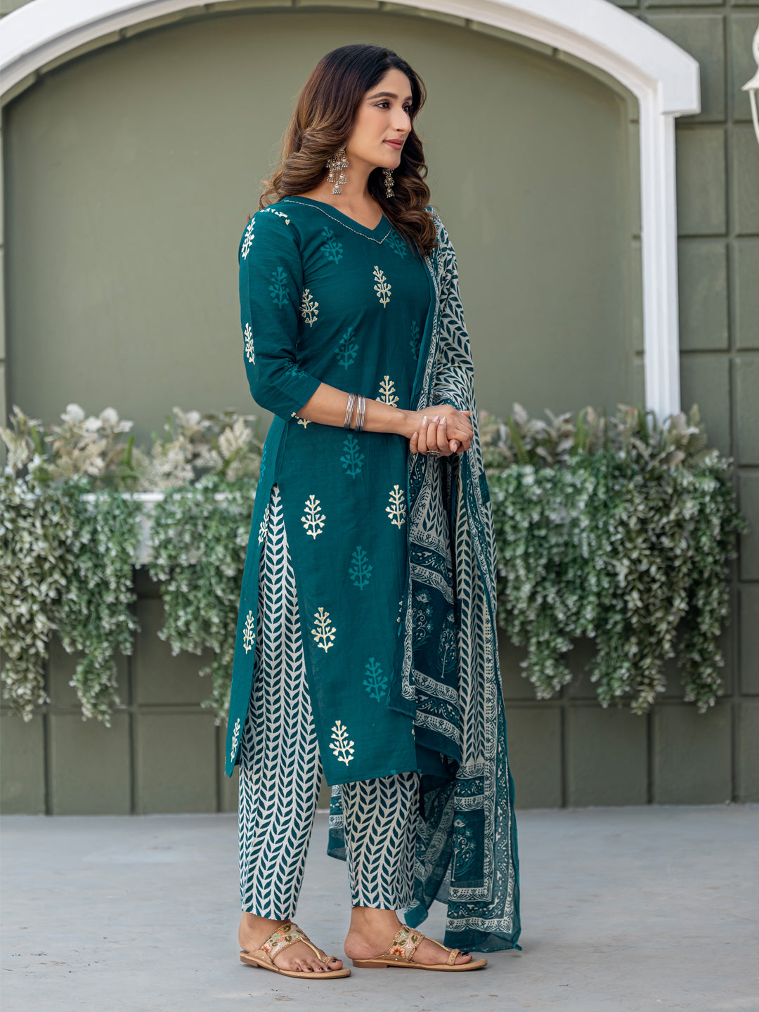 Cotton Kurti Set with Ethnic Print | Fully Stitched | Festive Must-Have