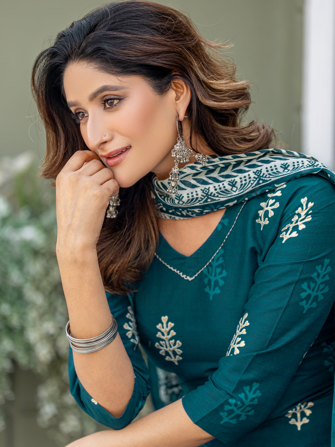 Cotton Kurti Set with Ethnic Print | Fully Stitched | Festive Must-Have