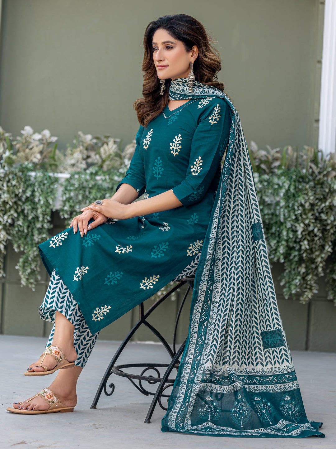 Cotton Kurti Set with Ethnic Print | Fully Stitched | Festive Must-Have