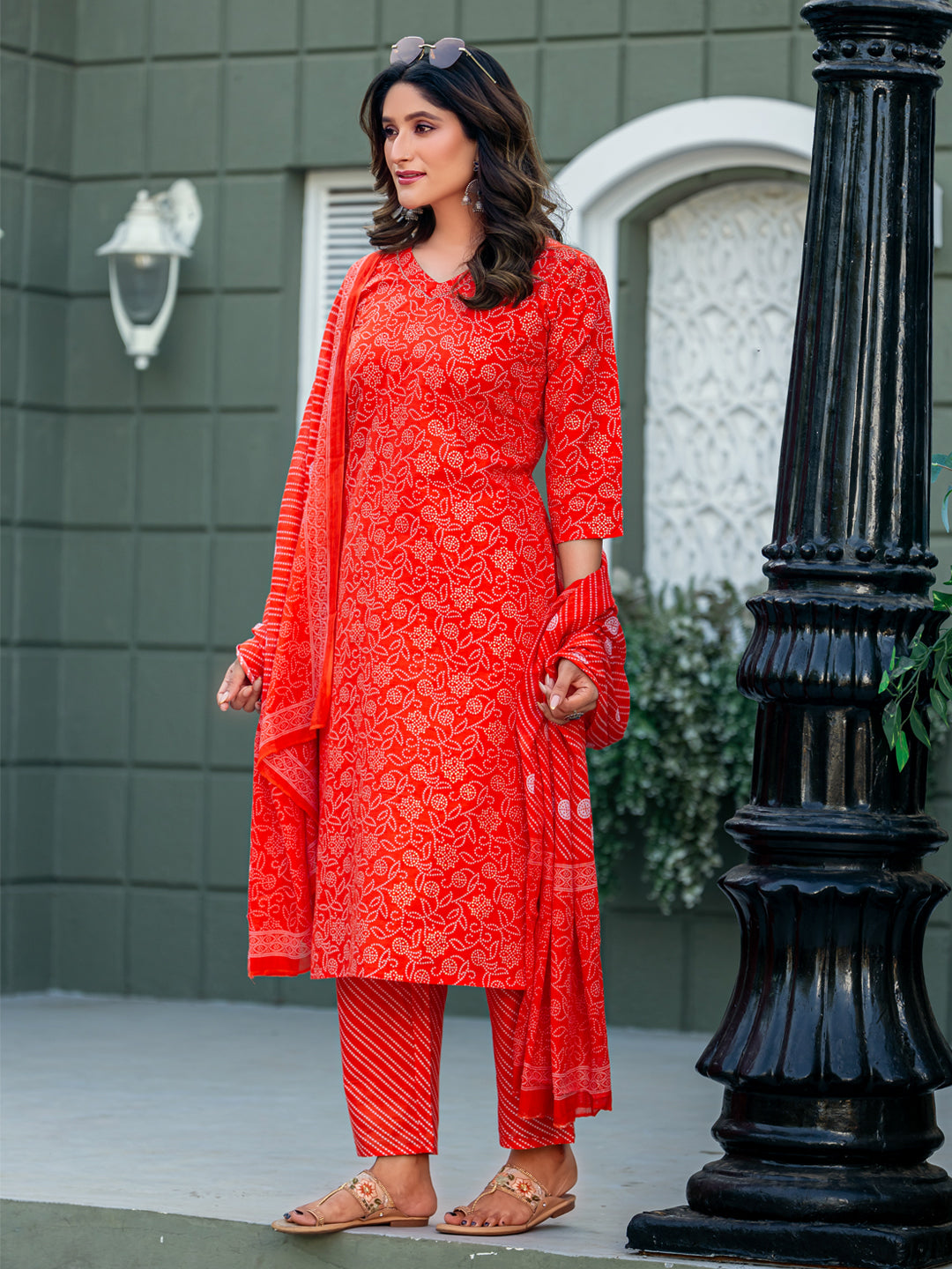 Women’s Cotton Kurti Set | Pant And Dupatta | Party/Festival Wear