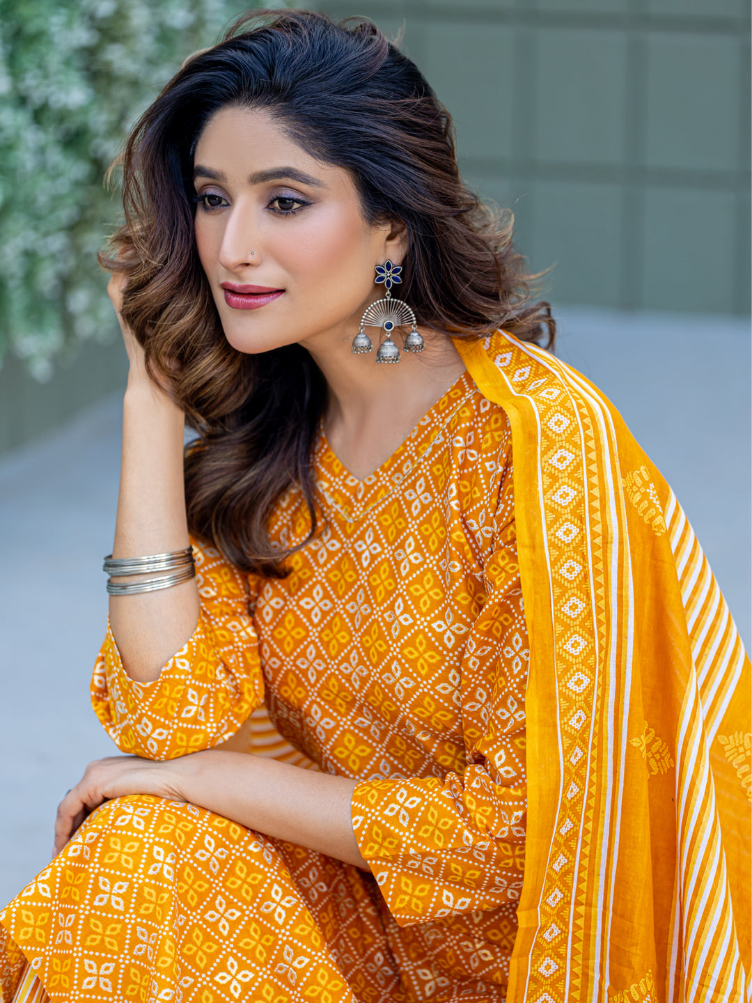 Classic Festive Look | Cotton Kurti + Pant + Dupatta | Fully Ready