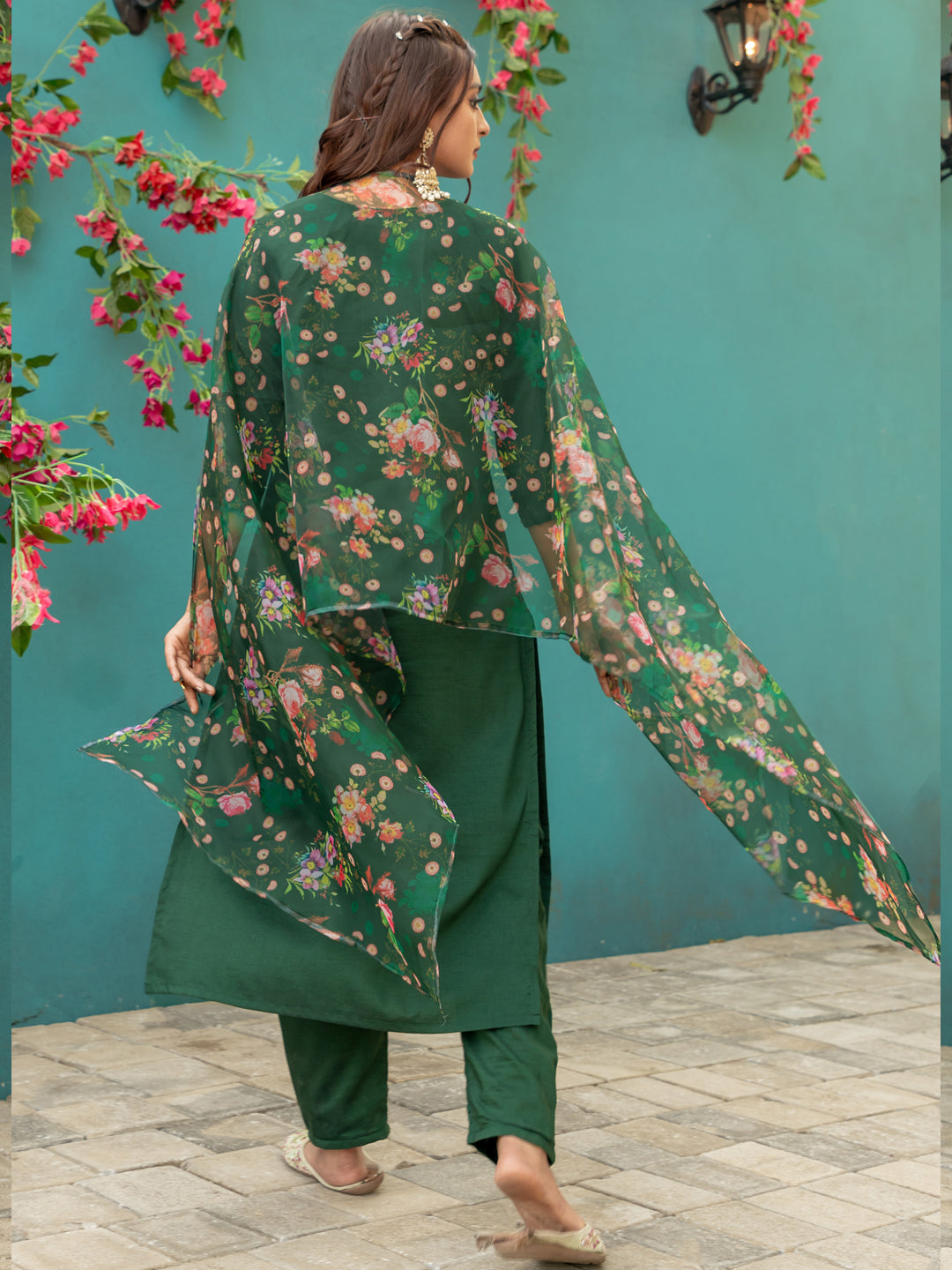 Fully Stitched Ethnic Cotton Set | Trendy Kurti with Pant And Dupatta