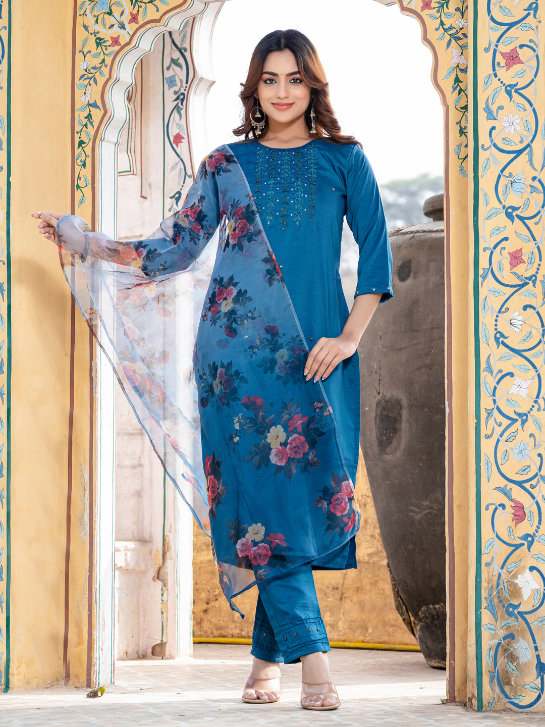 Readymade Festival Kurti Set | Pant And Dupatta Combo | Cotton Comfort