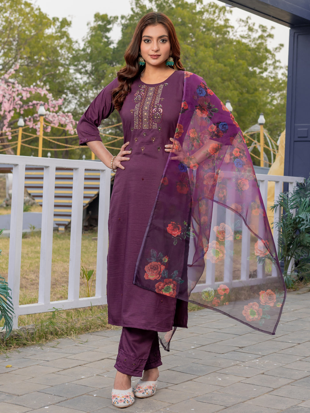 Festive Special Cotton Kurti Set | Elegant Design | Pant And Dupatta