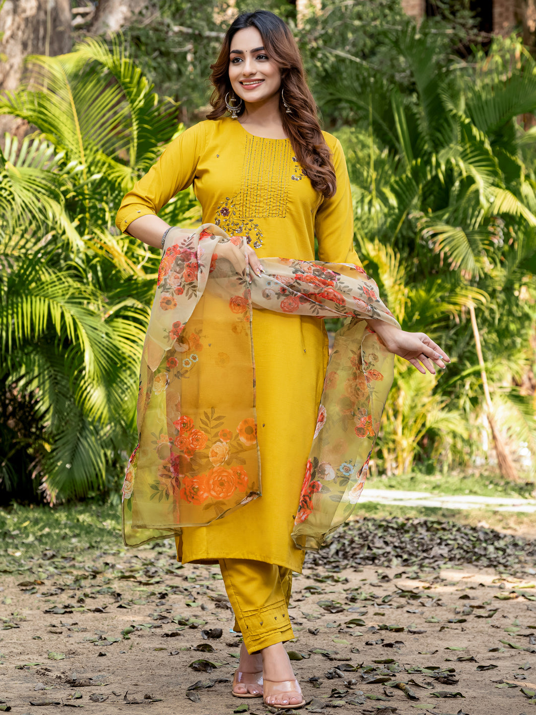 Graceful Kurti Set in Cotton | 3-Piece Fully Stitched | Festival Edition
