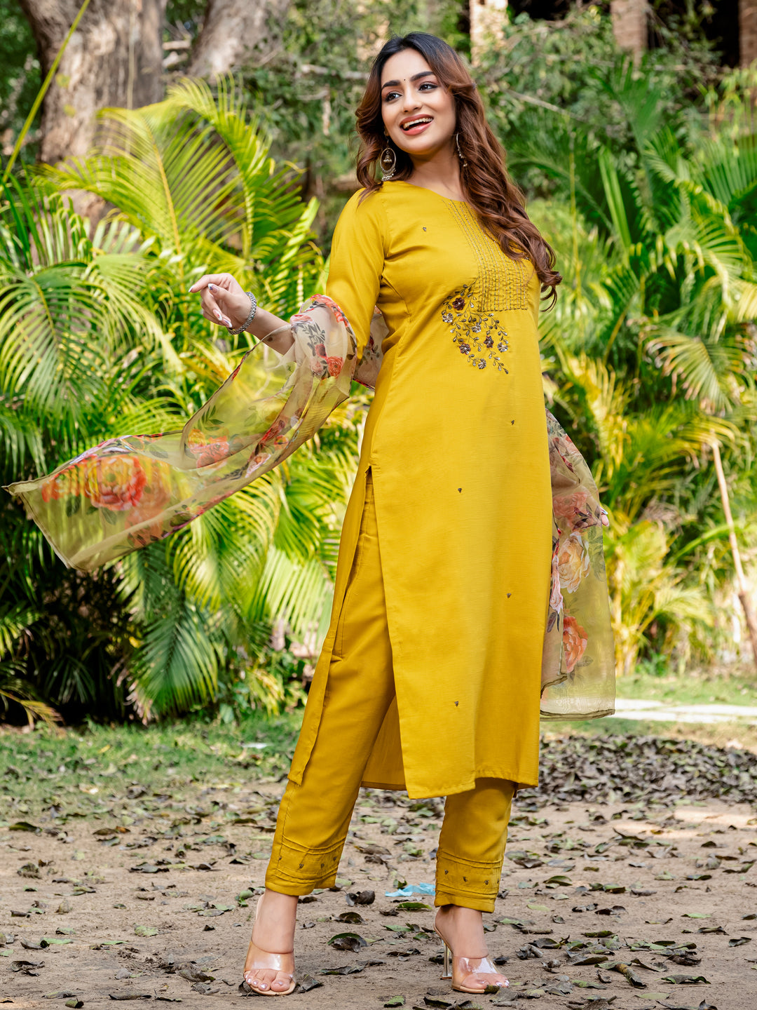 Graceful Kurti Set in Cotton | 3-Piece Fully Stitched | Festival Edition