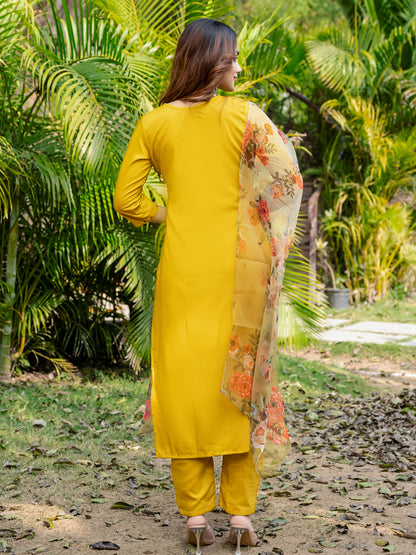 Graceful Kurti Set in Cotton | 3-Piece Fully Stitched | Festival Edition