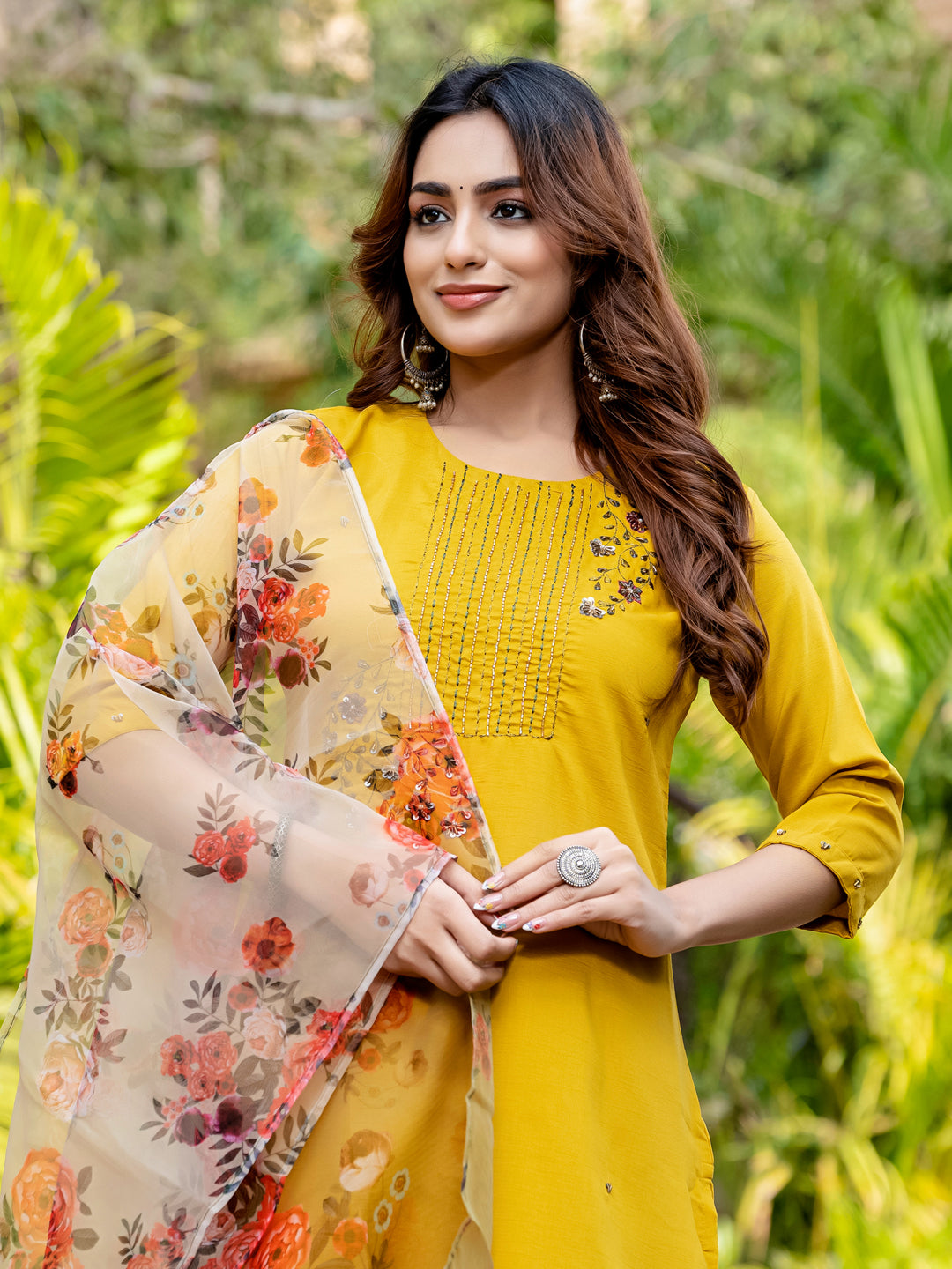 Graceful Kurti Set in Cotton | 3-Piece Fully Stitched | Festival Edition
