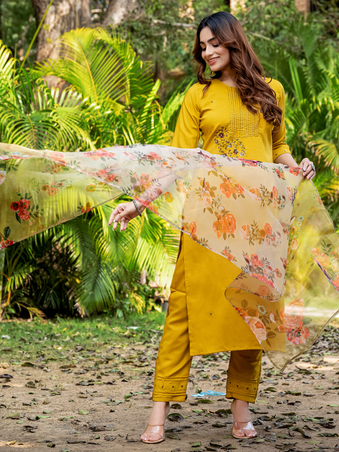 Graceful Kurti Set in Cotton | 3-Piece Fully Stitched | Festival Edition