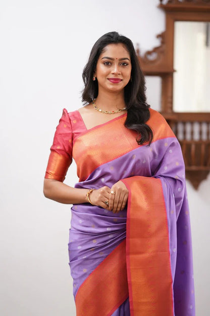 GoldEdge: Banarasi Silk Saree with Copper Zari And Statement Jacquard Border