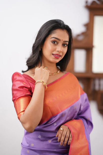 GoldEdge: Banarasi Silk Saree with Copper Zari And Statement Jacquard Border