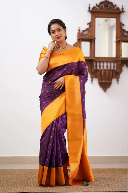 GoldEdge: Banarasi Silk Saree with Copper Zari And Statement Jacquard Border