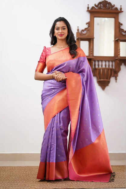 GoldEdge: Banarasi Silk Saree with Copper Zari And Statement Jacquard Border