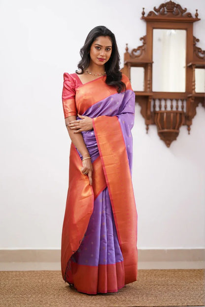 GoldEdge: Banarasi Silk Saree with Copper Zari And Statement Jacquard Border