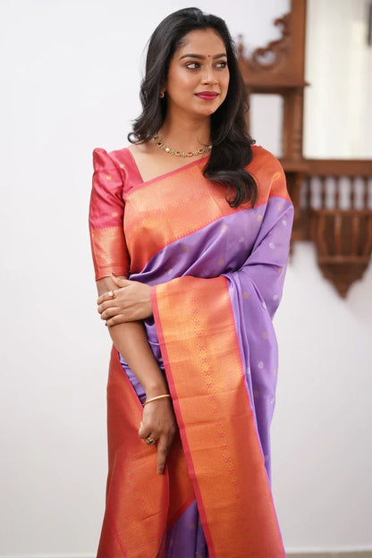 GoldEdge: Banarasi Silk Saree with Copper Zari And Statement Jacquard Border