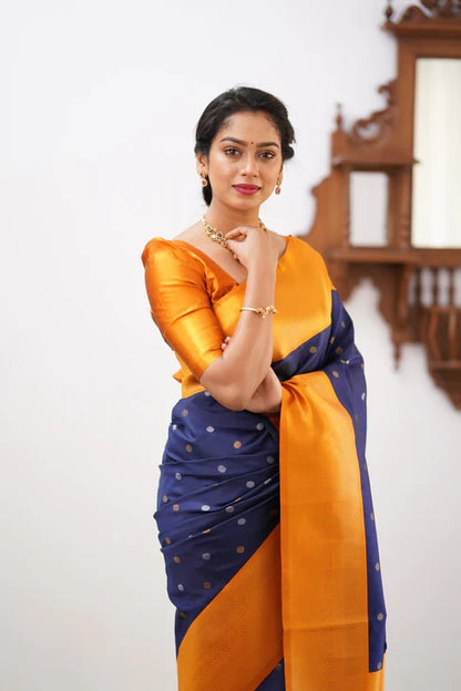 GoldEdge: Banarasi Silk Saree with Copper Zari And Statement Jacquard Border