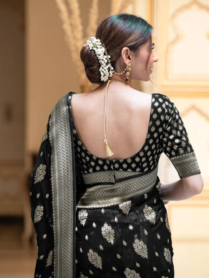 Regal Banarasi Silk Saree with Intricate Brocade & Golden Zari Accents-Minimum Qty -10 Pic