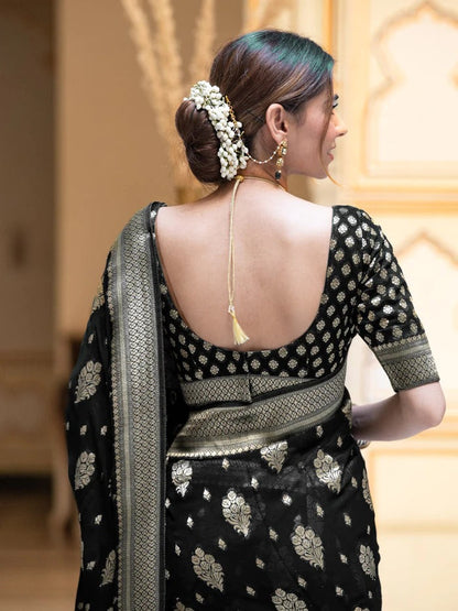 Regal Banarasi Silk Saree with Intricate Brocade & Golden Zari Accents-Minimum Qty -10 Pic