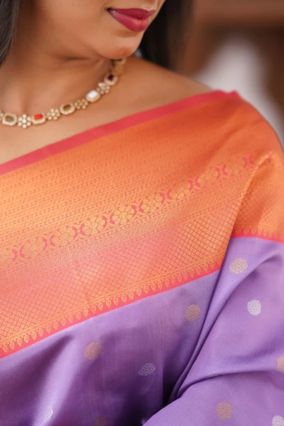 GoldEdge: Banarasi Silk Saree with Copper Zari And Statement Jacquard Border