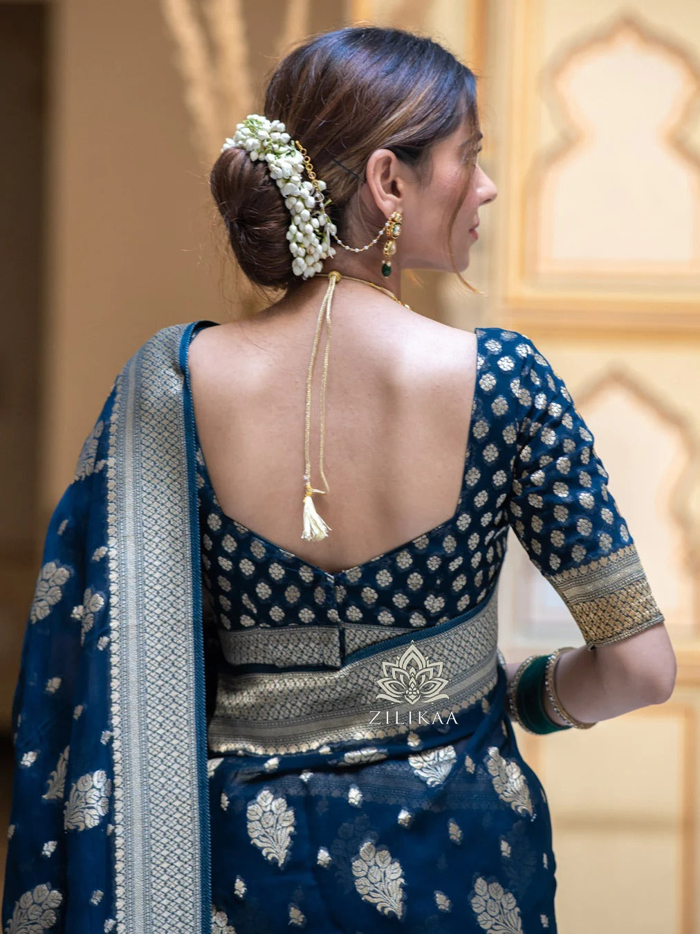 Regal Banarasi Silk Saree with Intricate Brocade & Golden Zari Accents-Minimum Qty -10 Pic