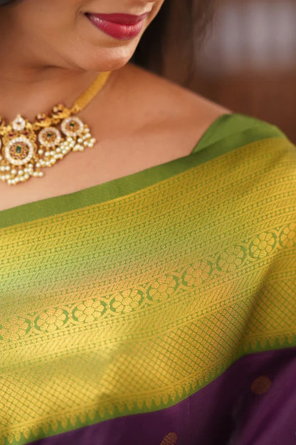 GoldEdge: Banarasi Silk Saree with Copper Zari And Statement Jacquard Border