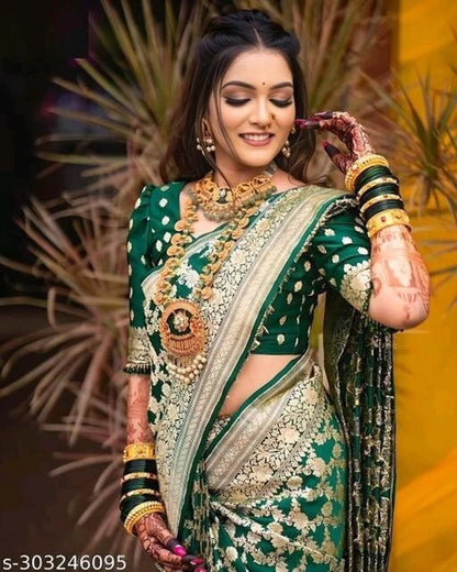 Next-Gen Drape: Iconic Silk Saree with Jacquard Pop-Minimum Qty -10 Pic