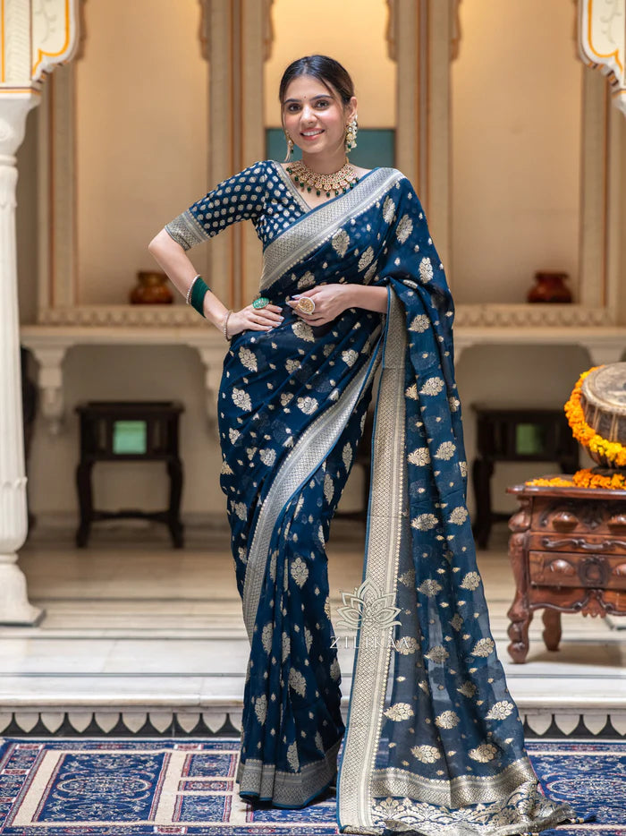 Drape And Dominate - Silk Saree with Luxe Jacquard Game-Minimum Qty -10 Pic