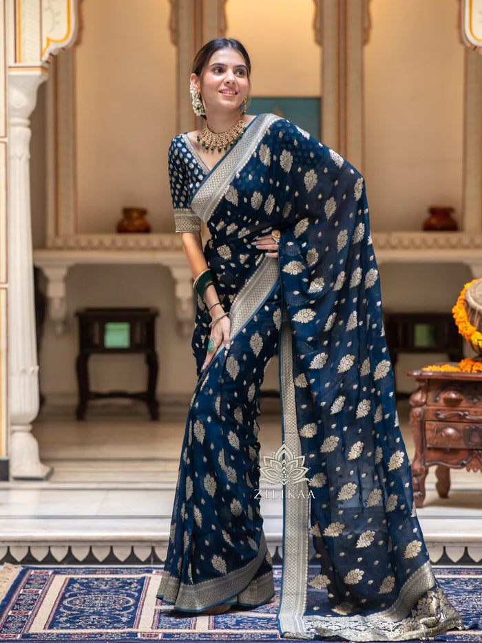 Drape And Dominate - Silk Saree with Luxe Jacquard Game-Minimum Qty -10 Pic