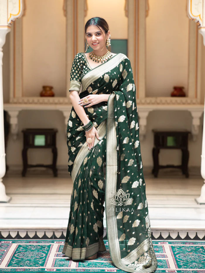 Drape And Dominate - Silk Saree with Luxe Jacquard Game-Minimum Qty -10 Pic