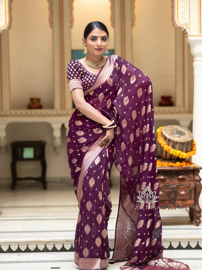 Drape And Dominate - Silk Saree with Luxe Jacquard Game-Minimum Qty -10 Pic