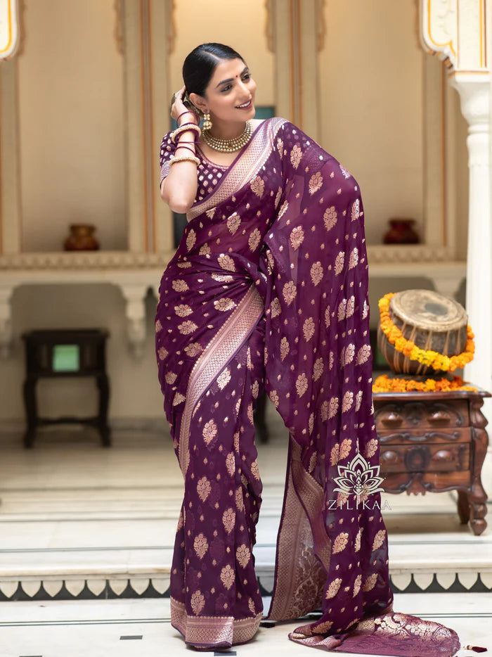 Drape And Dominate - Silk Saree with Luxe Jacquard Game-Minimum Qty -10 Pic