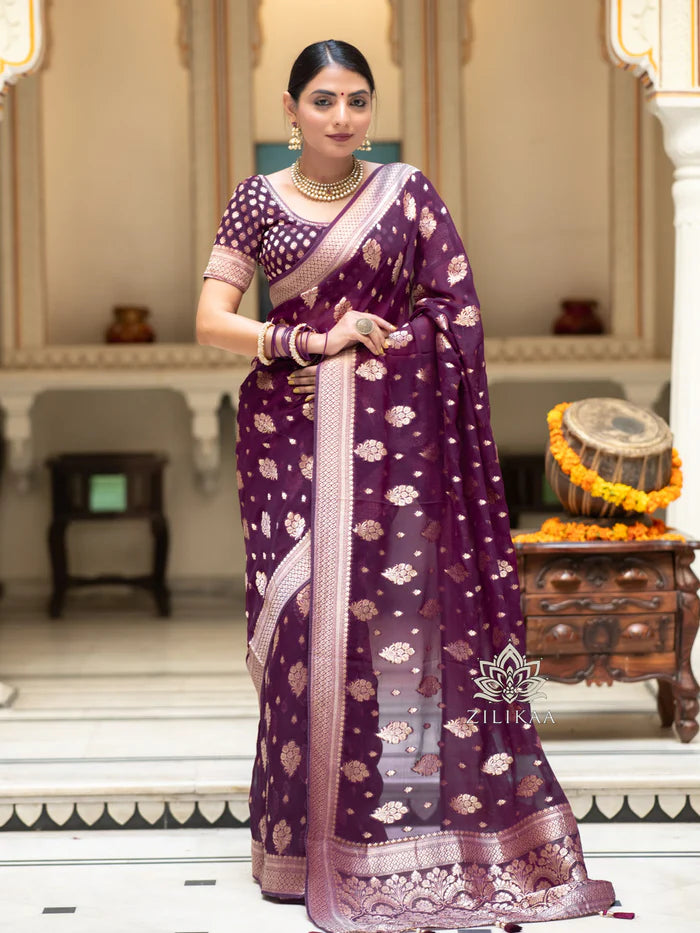 Drape And Dominate - Silk Saree with Luxe Jacquard Game-Minimum Qty -10 Pic