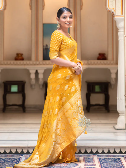 Drape And Dominate - Silk Saree with Luxe Jacquard Game-Minimum Qty -10 Pic