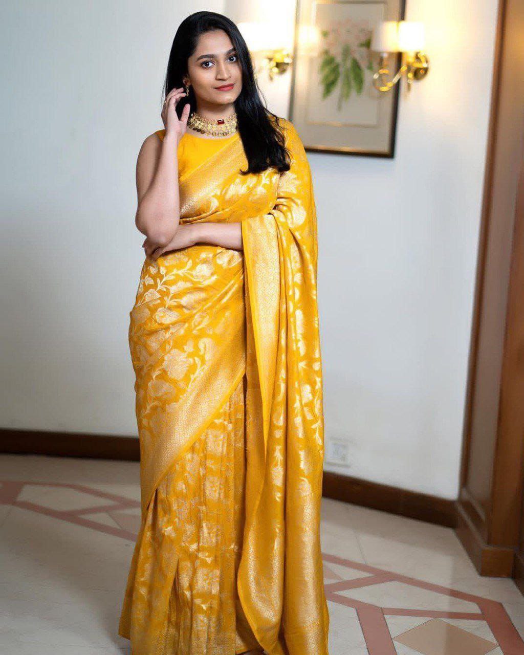 Runway Feels: Stylish Silk Saree with Bold Jacquard Twist-Minimum Qty -10 Pic