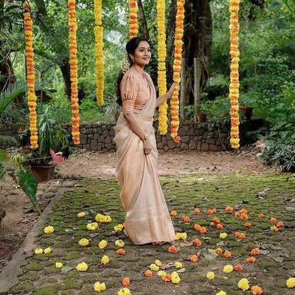 Runglory Subtle Shine Kanjivaram Litchi Silk Saree