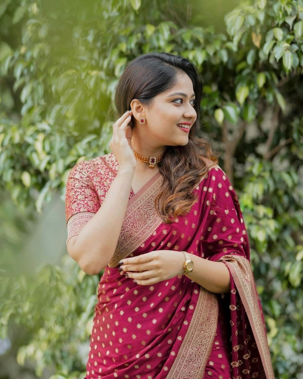Runglory Elegant Maroon Silk Saree-Minimum Qty -10 Pic