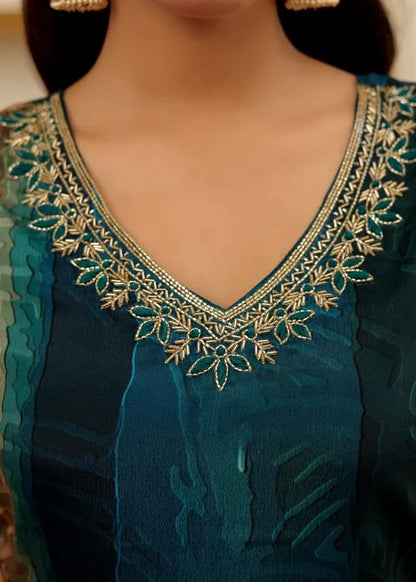 Women's Rayon Slub Embroidered Kurta with Rayon Slub Pant And Chanderi Dupatta Sets-Minimum Qty -10 Pic
