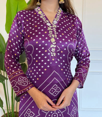 Women's Viscose Embroidered Kurta with Cotton Pant And Chanderi Dupatta Sets-Minimum Qty -10 Pic