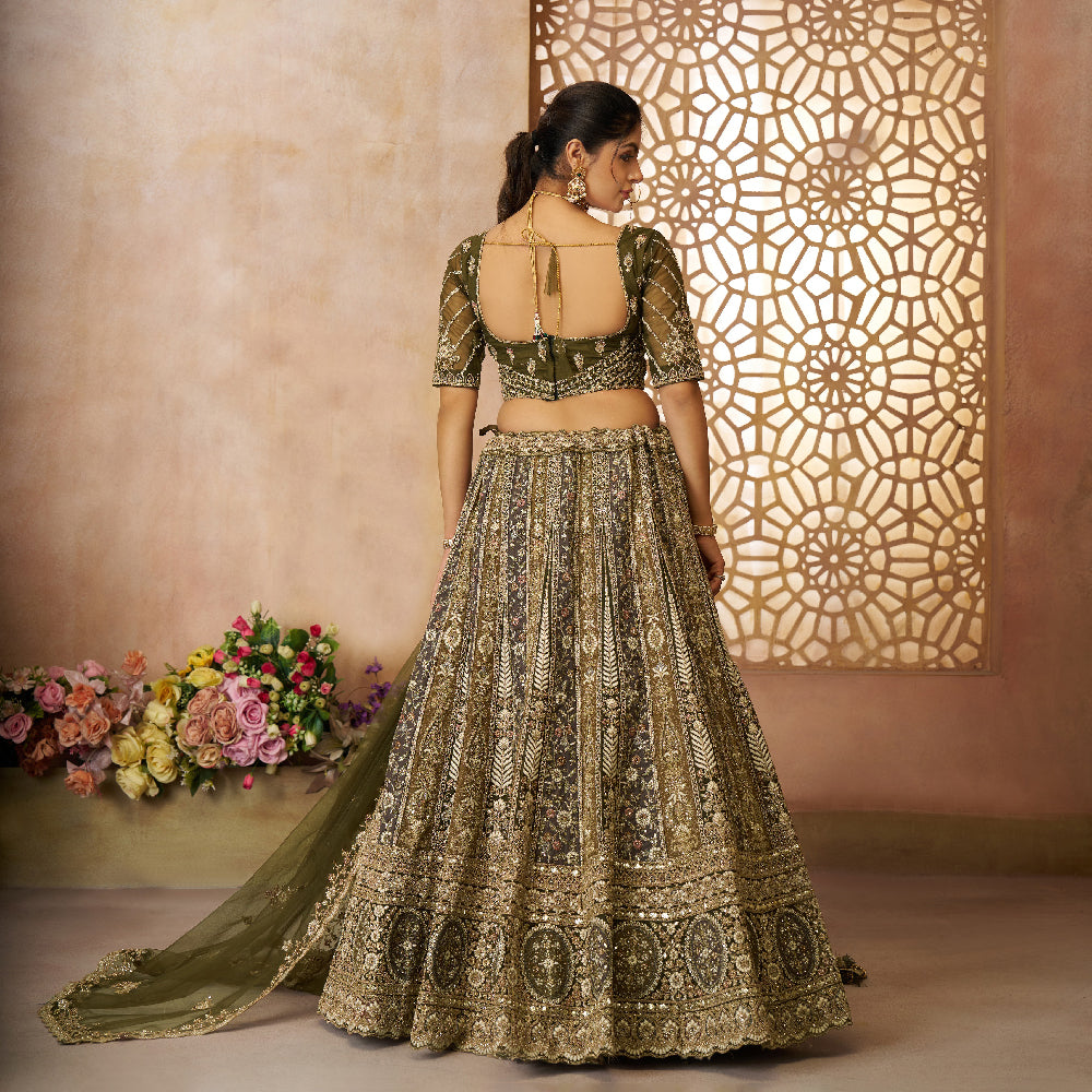 Gorgeous Bridal Lehenga For Mehendi With Thread Work-Minimum Qty -10 Pic