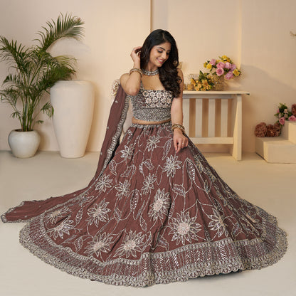 Blossom In Spring Mauve Colore Sequin-Styled Lehenga For The Dreamy Bridesmaid