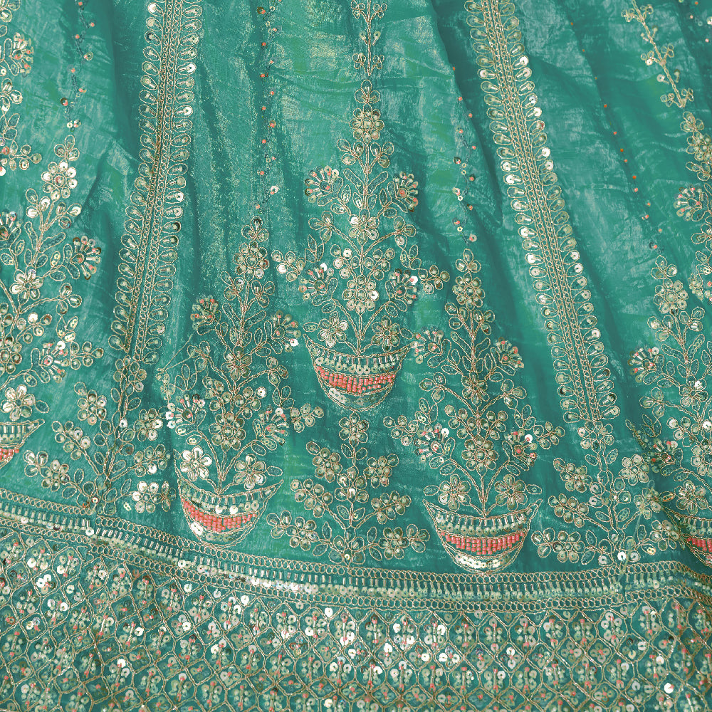 Pretty Pink Silk Intricate Paisley Motifs Traditional Embroidered  Wedding Lehenga.-Minimum Qty -10 Pic