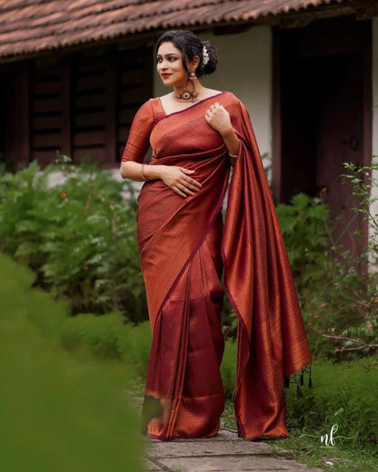 Runglory Timeless Maroon Banarasi Silk Saree-Minimum Qty -10 Pic