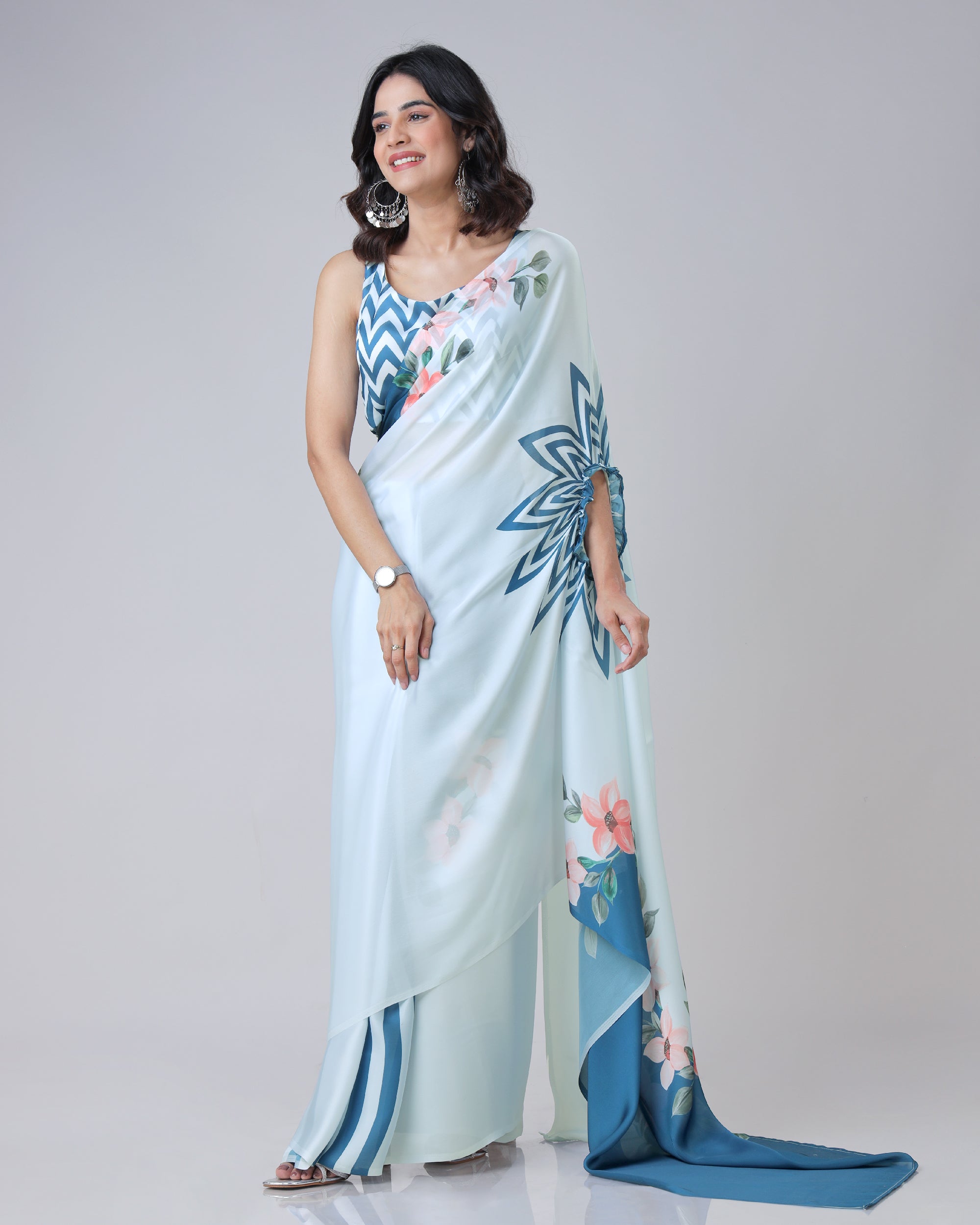 Exclusive Trendy Freehand Mandala Saree