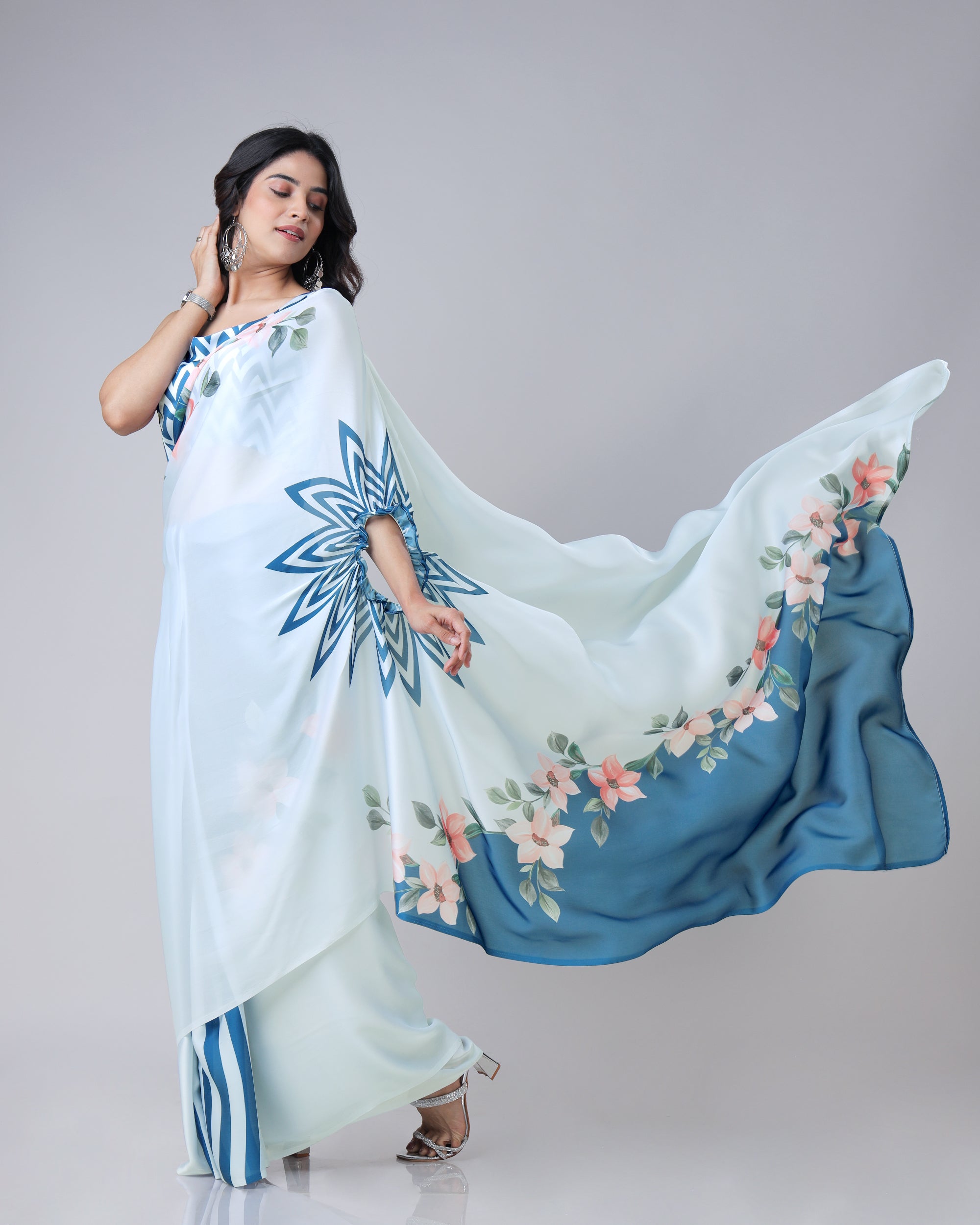 Exclusive Trendy Freehand Mandala Saree