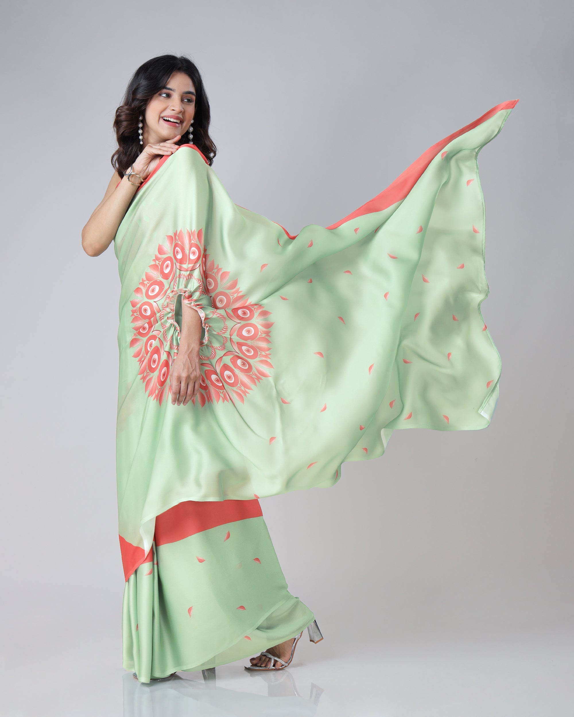 Exclusive Trendy Freehand Mandala Saree