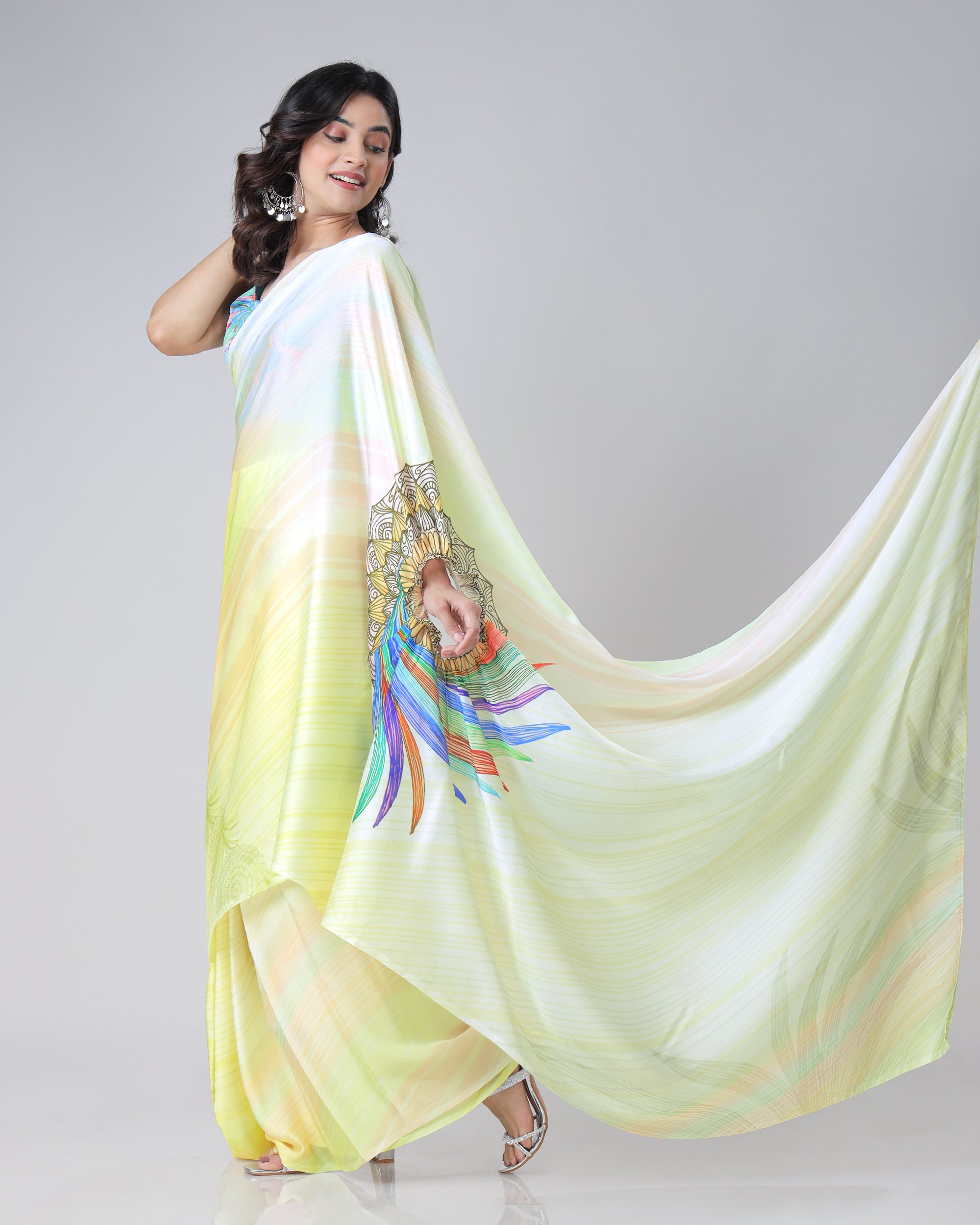 Exclusive Trendy Freehand Mandala Saree