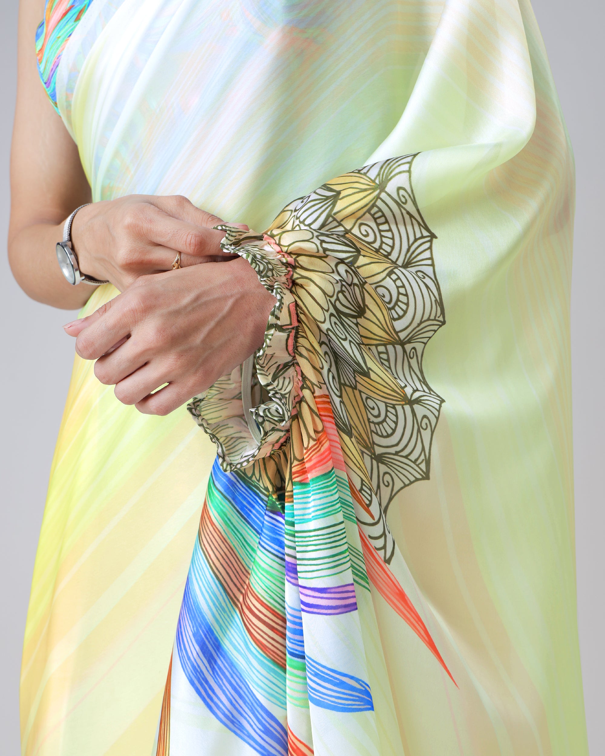 Exclusive Trendy Freehand Mandala Saree