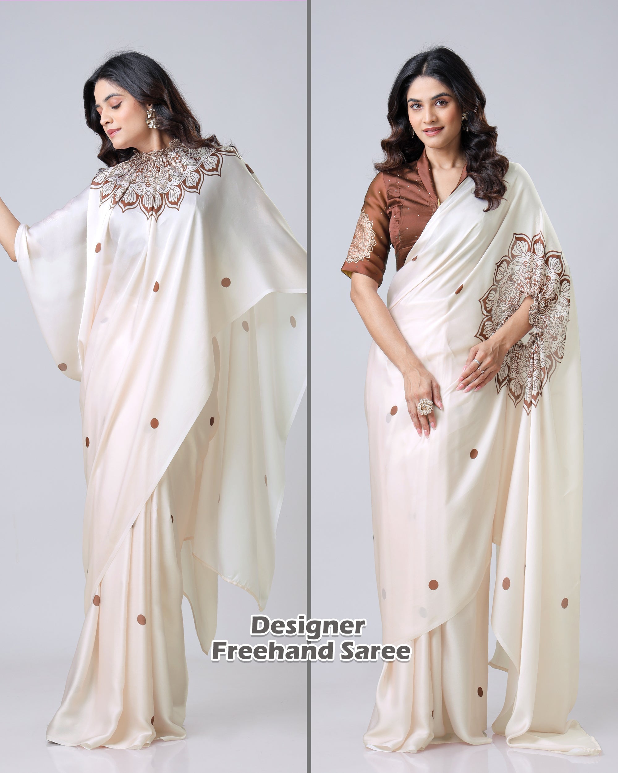 Exclusive Trendy Freehand Mandala Saree