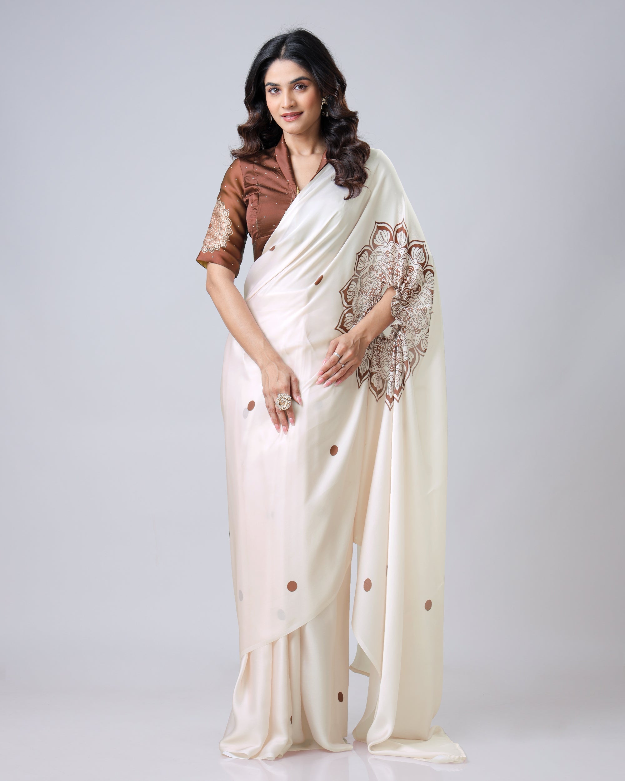 Exclusive Trendy Freehand Mandala Saree