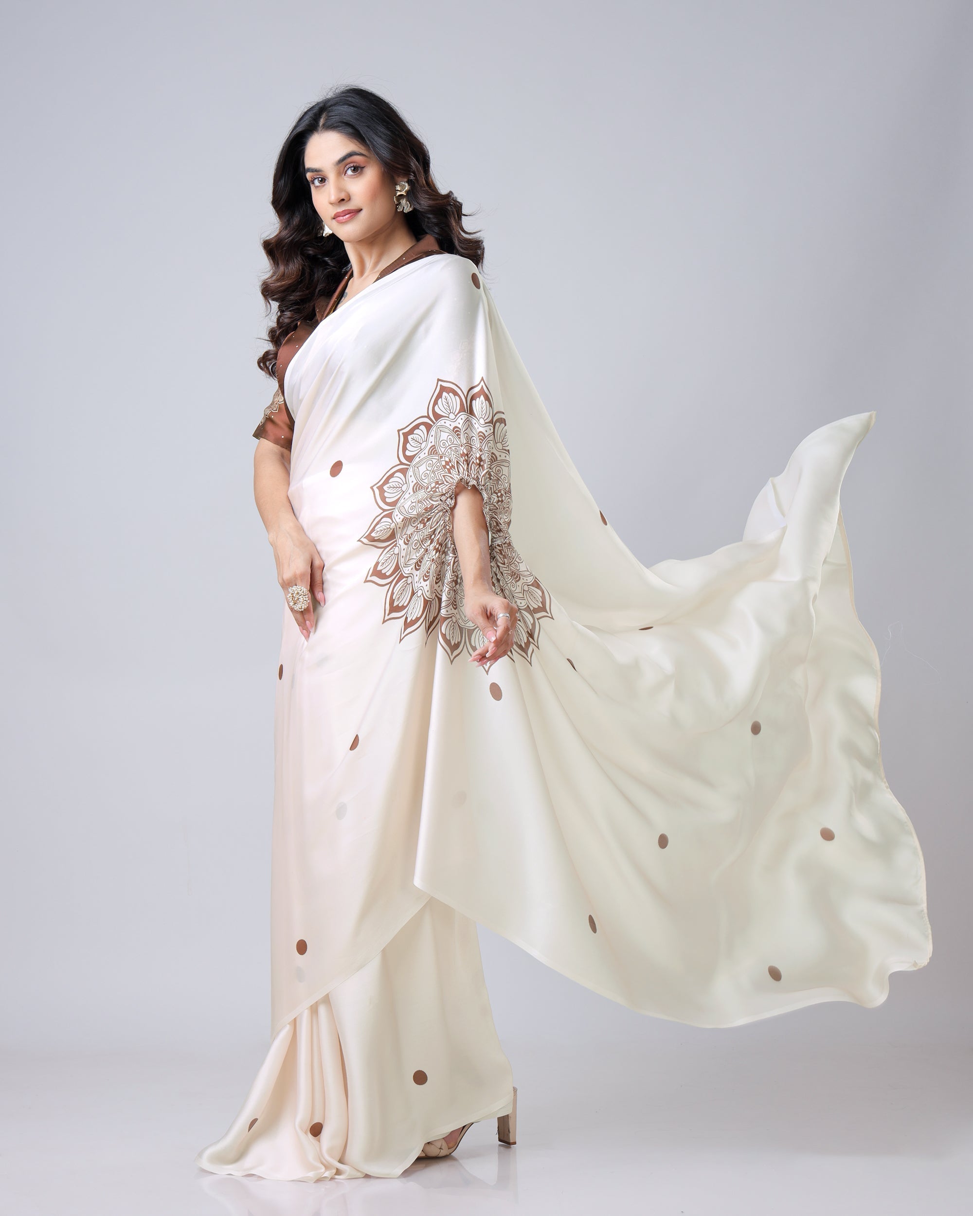 Exclusive Trendy Freehand Mandala Saree